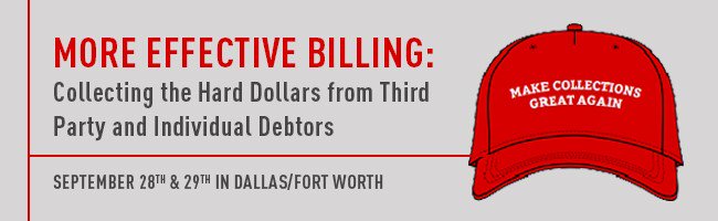 EDPMA's tweet photo. #EDPMA Learn about collecting Out-of-Network underpayments by registering for EDPMA’s More Effective Billing Workshop in Dallas in September https://t.co/x652gle0d0