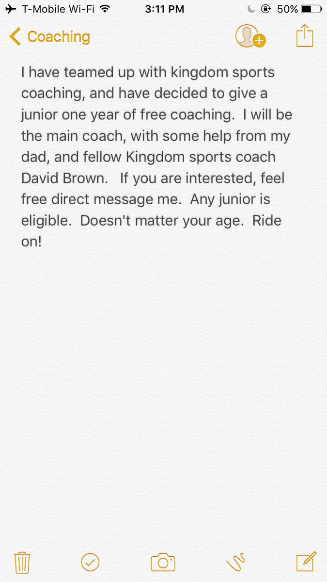 natebrown0707's tweet photo. I am really excited to start coaching.  Helping the next generation of our sport is a big passion of mine. https://t.co/A8NUZmQrDq