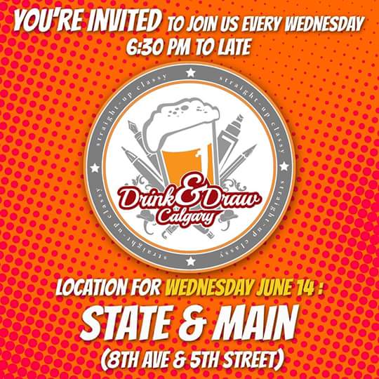 yycDrinkAndDraw's tweet photo. See you tonight for drink and draw. All drawing skills welcome as well as drinking skills! https://t.co/pOIjVv5JVh