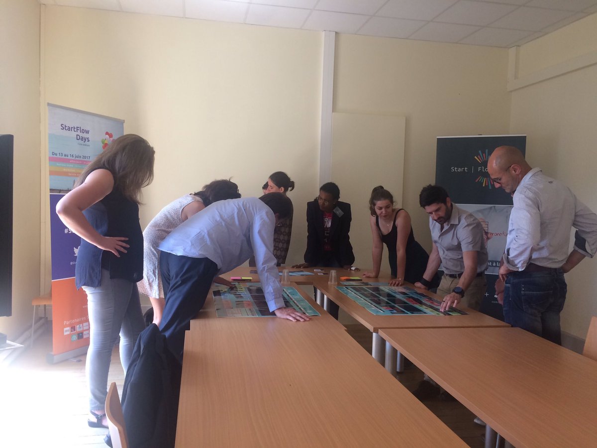 Start_FLow_'s tweet photo. #StartFlowDays en Plein parcours! #jeu #seriousgame #startup @CCIBdxGironde @Keyclicweb @Abracodabrabx https://t.co/by9Q0Evvap