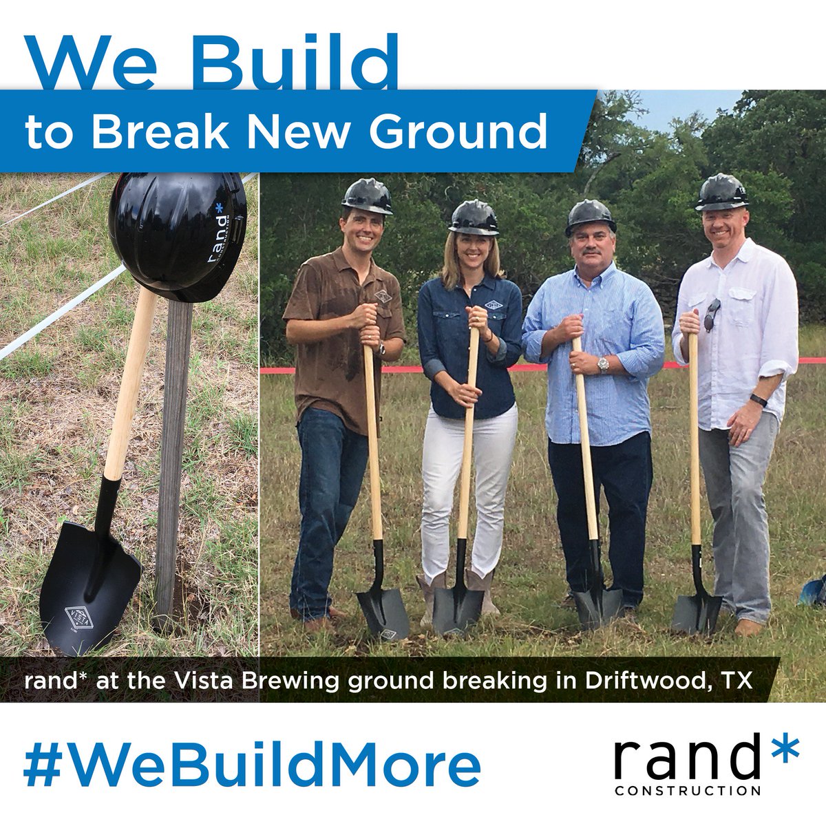 randconstruct's tweet photo. #groundbreaking with @VistaBrewing and @brewarchitect on #brewery and tasting room in #Texas hill country #WeBuildMore #craftbeerhour https://t.co/CawlNWdfKn