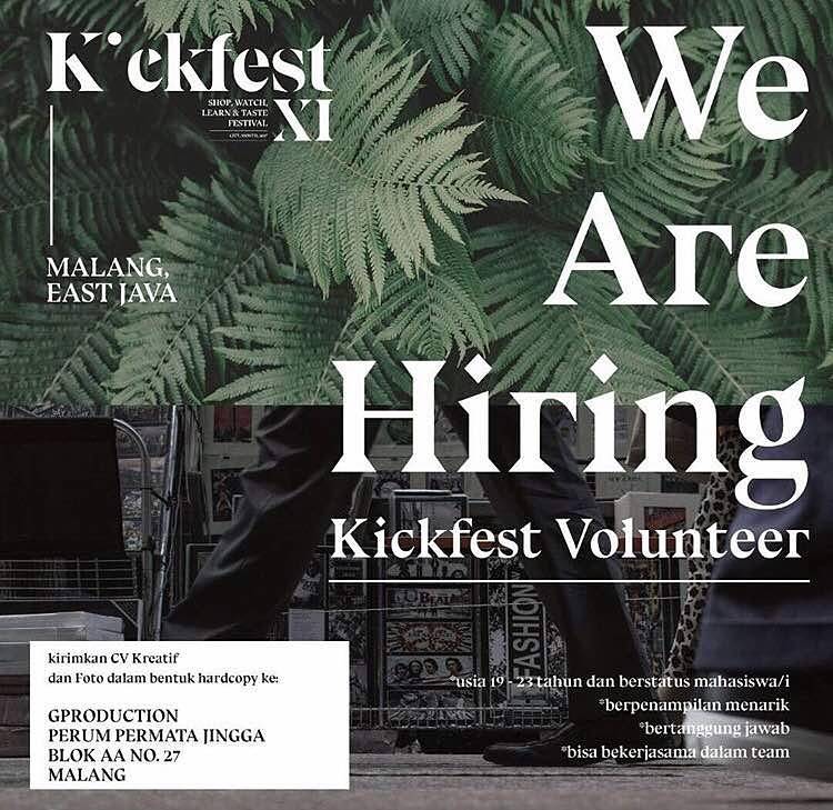 Yes we need you as a volunteer #KickfestXIMalang. Yuk, ajak dan mention 3 teman kamu! #roadtokickfestxi #kickfestximalang #KickfestVolunteer