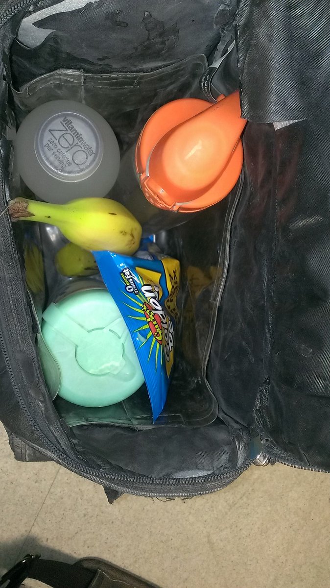 Extra waterbottle, vitamin drink, banana and trail mix. Nutrition and hydration - check! #CPSummerSafety in Denison.