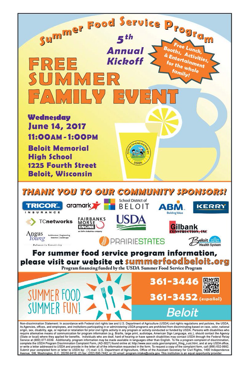 Today is the Summer Feed Program Kick-Off at BMHS field house. Lots of activities for the entire family. 11 - 1pm. #Free #BouncyHouses