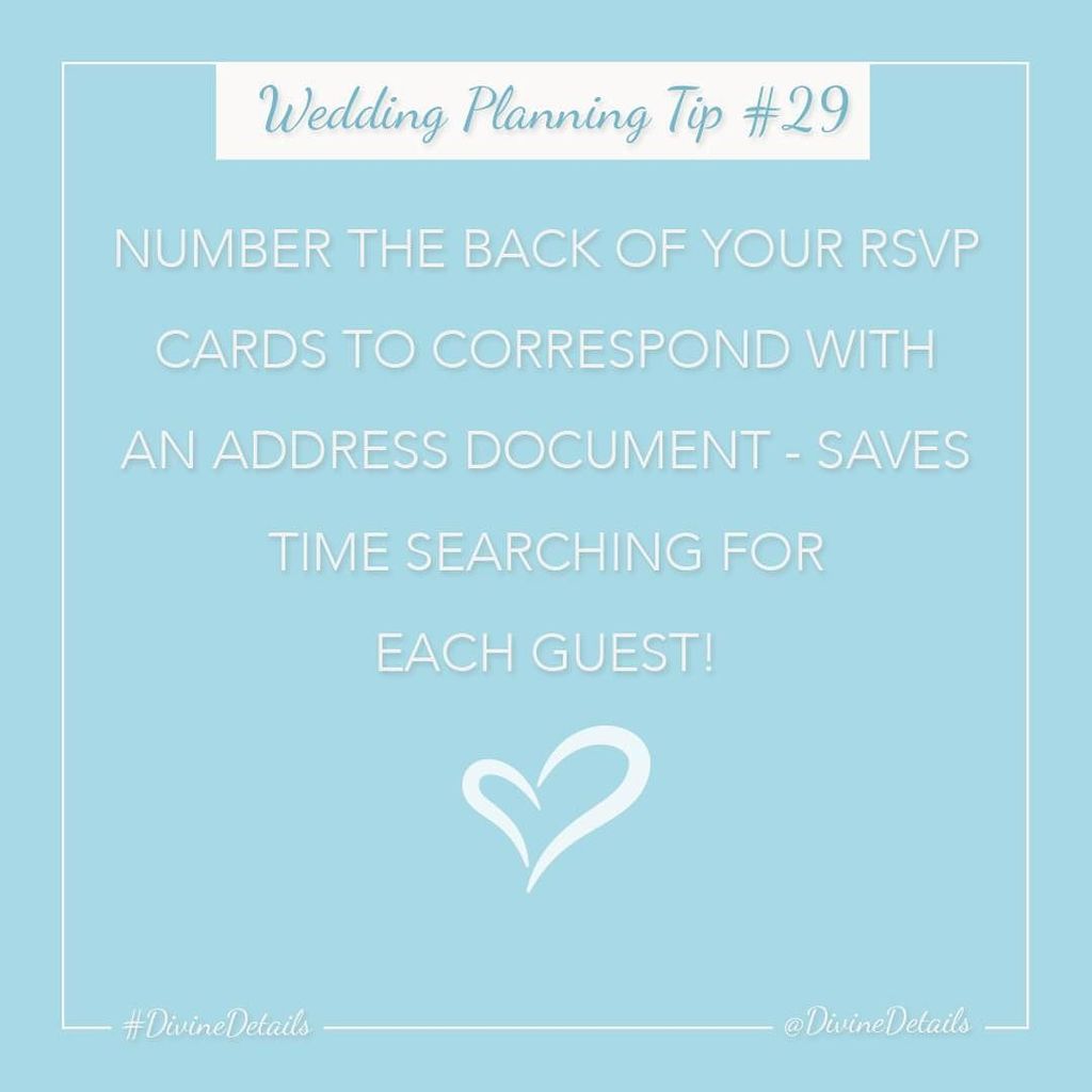 Happy Wedding Tip Wednesday! 💌
.
.
.
#DivineDetails #WeddingInspo #WeddingDetails #WeddingBlog #WeddingVendor #Ins… ift.tt/2s0Bcx3