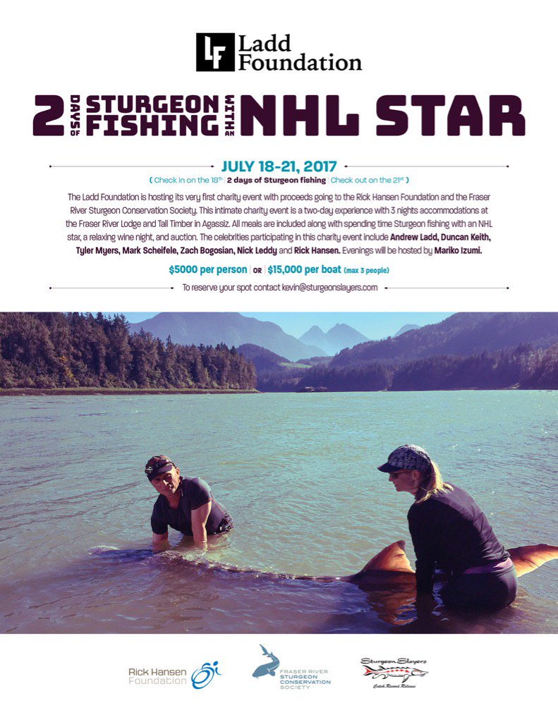 Join <a href="/markscheifele55/">mark scheifele</a> <a href="/BogosianZach/">Zach Bogosian</a> <a href="/ledpipe08/">Maximus Friedius</a> <a href="/DuncanKeith/">Duncan Keith</a> <a href="/colinfraser/">.</a> #tylermyers catching sturgeon for a cause!