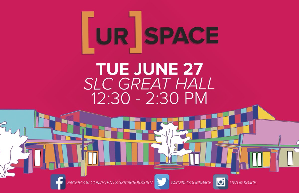 WaterlooURSpace's tweet photo. Come hangout with us Tuesday June 27 in the SLC Great Hall! Tell US what you want [UR]SPACE to look like #uwaterloo #planning #URSPACE https://t.co/exbY4zFiYN
