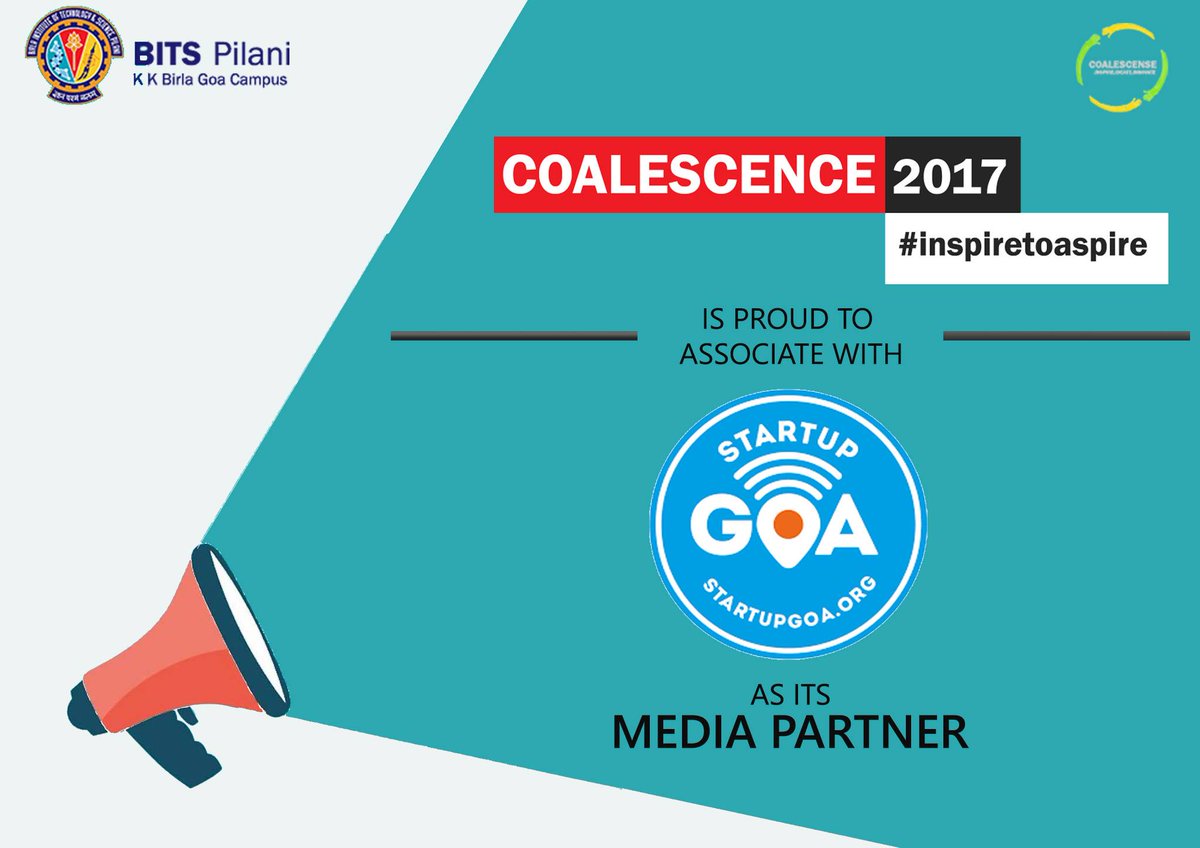 CoalescenceIN's tweet photo. we are proud to associate with @indianweb2 and @StartupGoa as our online media partners 
#coalescence17 https://t.co/ThgkdQTydq
