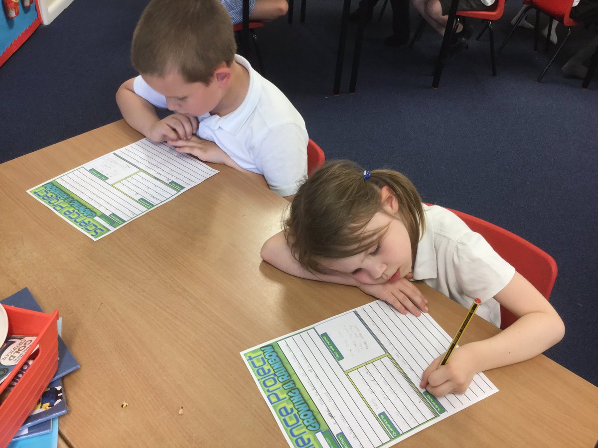 Y2JJWCPS's tweet photo. Our scientists are writing about their experiment! #ScienceWeek #WCPSedu https://t.co/6FCGMPkAem