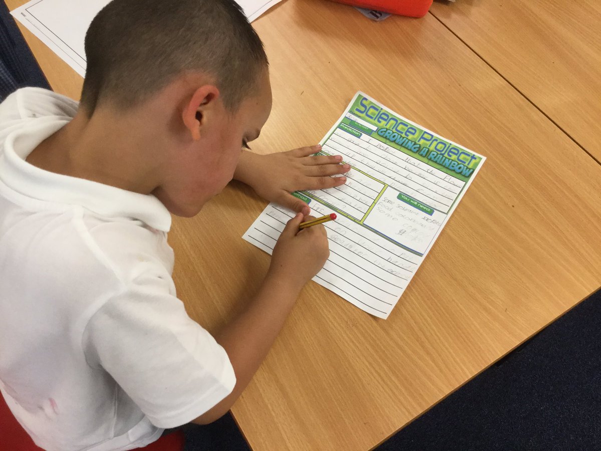 Y2JJWCPS's tweet photo. Our scientists are writing about their experiment! #ScienceWeek #WCPSedu https://t.co/6FCGMPkAem