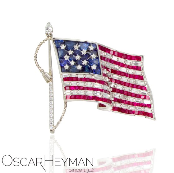 In honor of Flag Day we bring you this <a href="/OscarHeymanBros/">Oscar Heyman & Bros.</a> flag pin! #beplatinum #flagday
