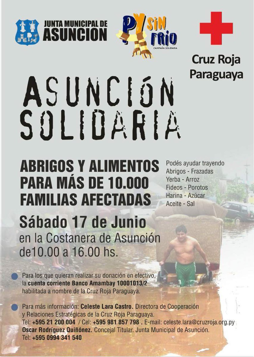 El ARC se suma a la campaña #Asuncionsolidaria con voluntarios y víveres! @juntaasuoficial <a href="/Cruz_RojaPy/">Cruz Roja Paraguaya</a> <a href="/PysinFrio/">´´Py sin Frío´´</a>
