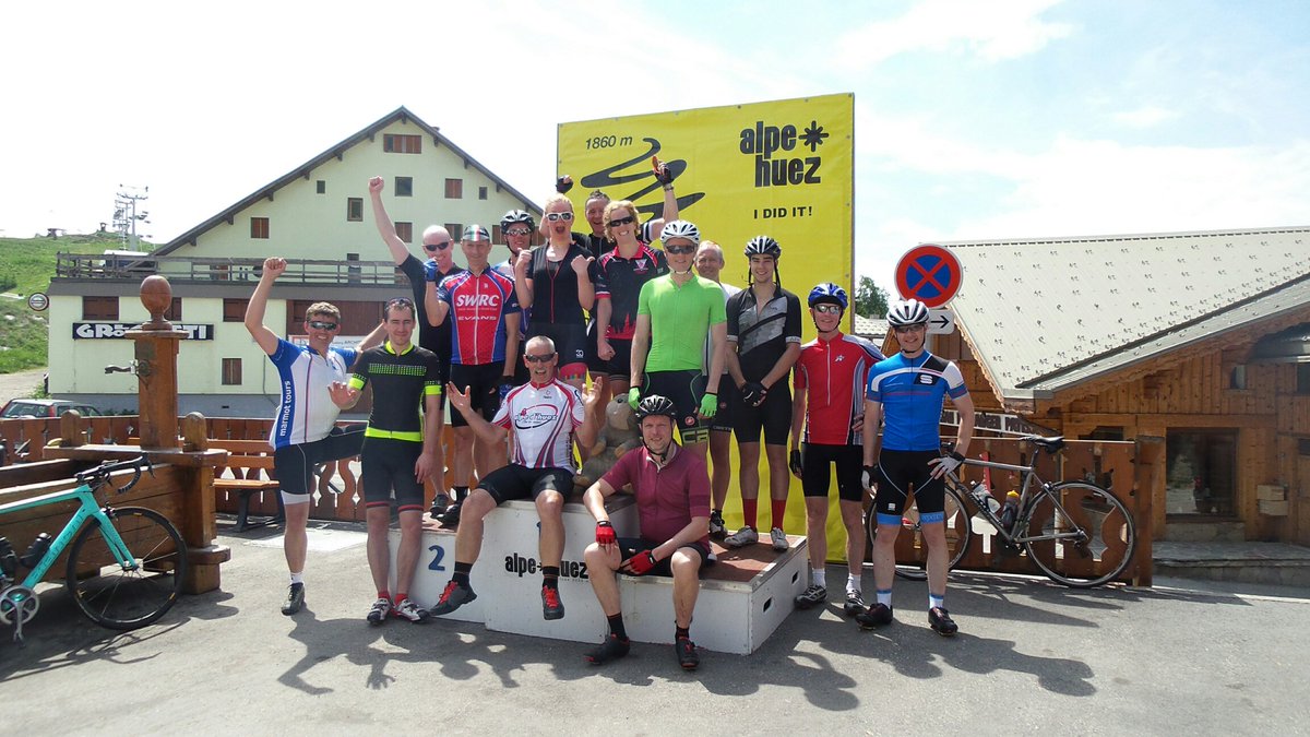 MarmotTours's tweet photo. 21 clients &amp; 21 mythical @alpedhuez bends - victory! Time for a beer at #HotelLeChamois &amp; #cyclehuez retail therapy! #cycling #challenge https://t.co/BnBWuGqDyH
