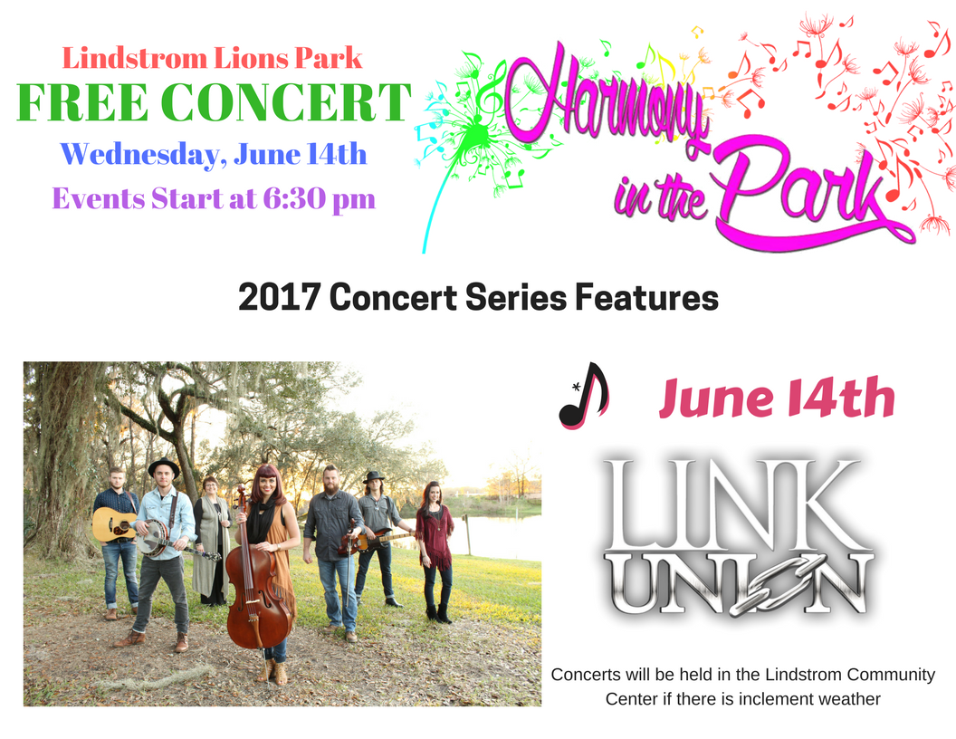 LindstromCity's tweet photo. It's going to be another beautiful night for Harmony in the Park! Come on out and see @LinkUnionMusic https://t.co/s8Hm3EIT8n