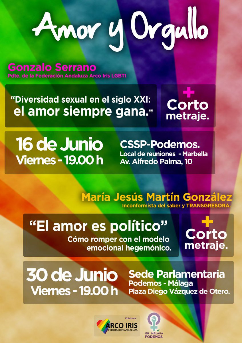 El grupo de feminismos de Málaga organiza estas dos interesantísimas charlas en junio. Si estáis cerca no os las podéis perder.