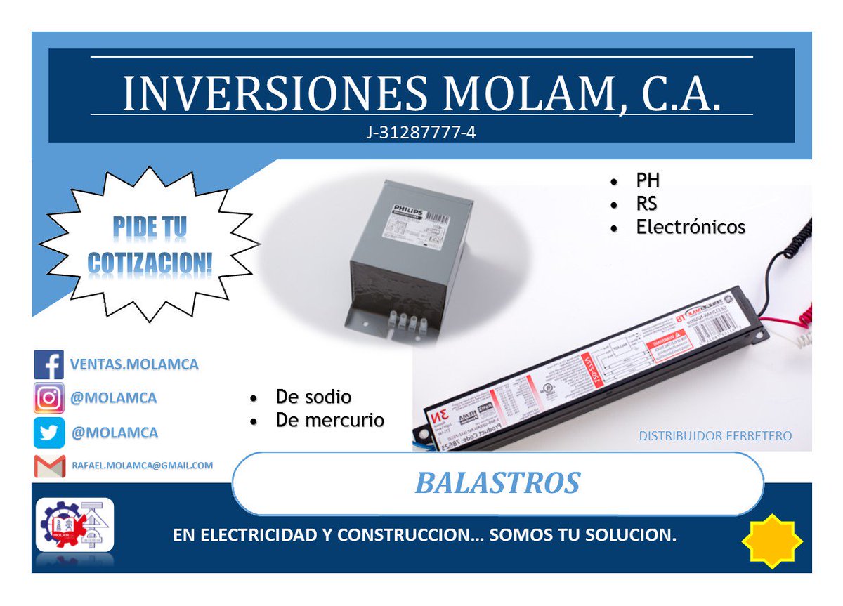 Molamca's tweet photo. #MOLAMCA
BALASTROS.
Para consulta de precios no dude en llamar
0424-4933873 o escribirnos por esta vía, saludos! https://t.co/dgYgWOsHTv