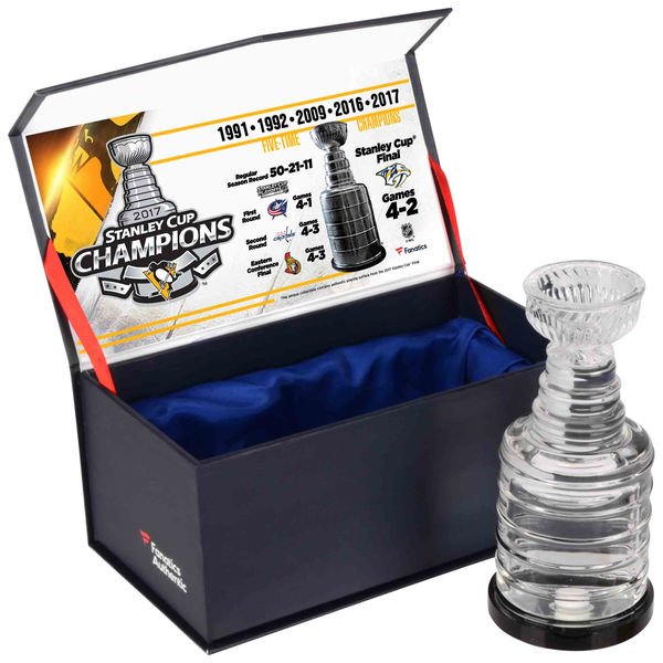 NHLMedia's tweet image. We're celebrating the @penguins #StanleyCup parade with a giveaway! RETWEET for a chance at this crystal Cup filled with ice from the final.