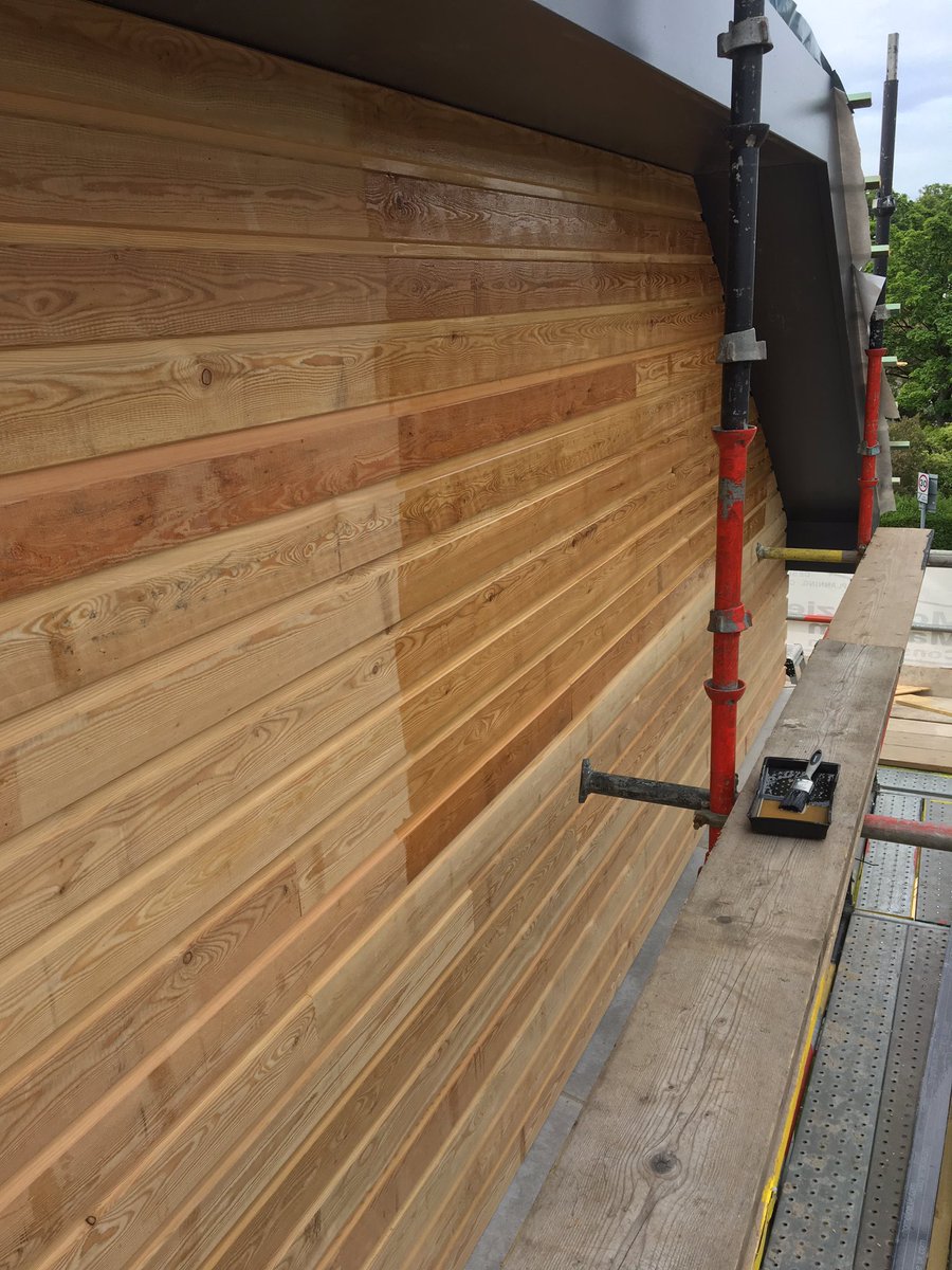 McKenzieMalcolm's tweet image. Today's site debate? Sawn face Siberian larch - with or without clear Osmo oil #imforit....