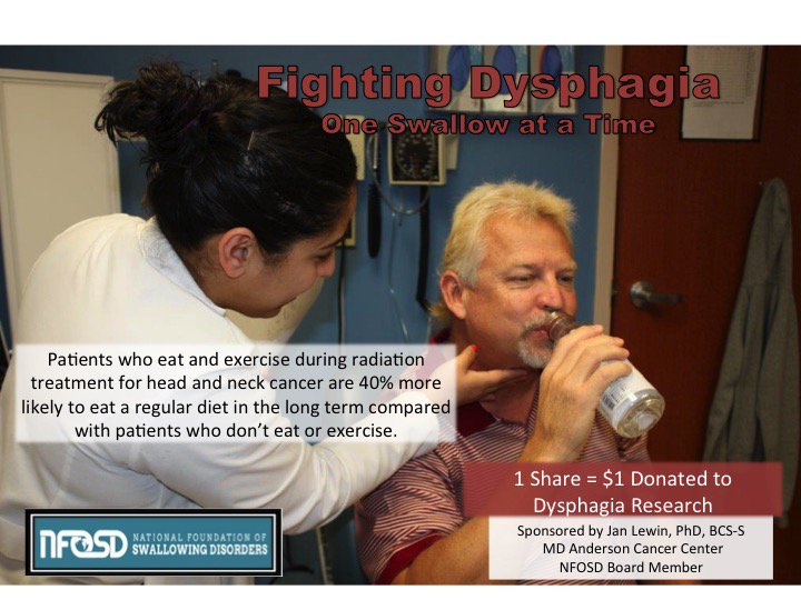#NationalDysphagiaAwarenessMonth: Each time this photo is shared, Jan Lewin has pledged $1 towards #dysphagia research.