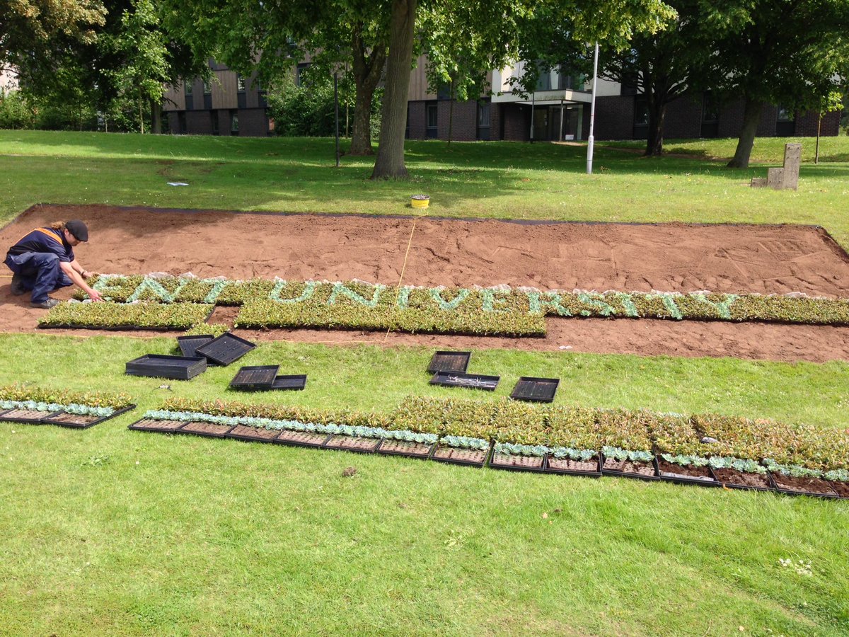 NHarrisonHortic's tweet photo. Installation of the logo by @CatherineOakes6 @David30ish @NHarrisonHortic  and Ian from @NTULandscapes https://t.co/C5ydaTBMd1