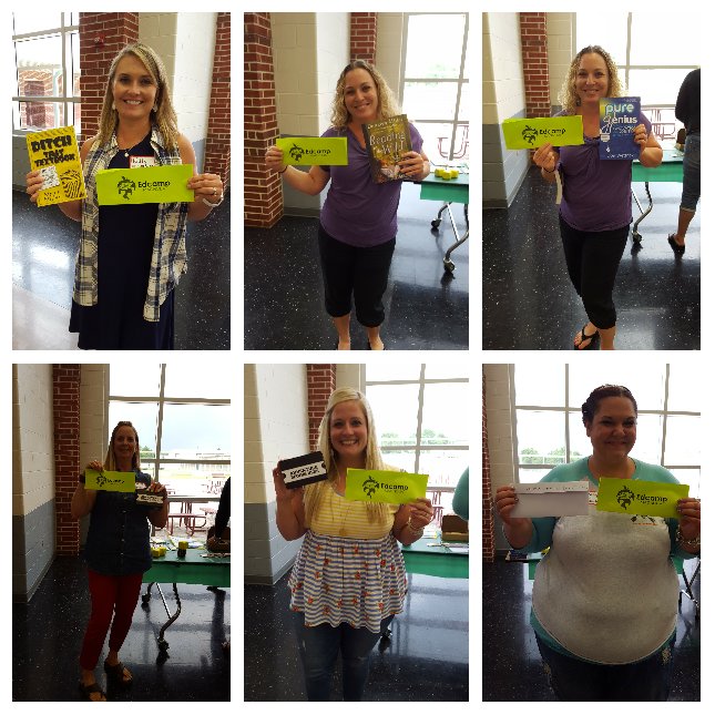 EdcampMagnolia's tweet photo. Congratulations #EdcampMagnolia door prize winners &amp; thanks to our sponsors @burgessdave @NicholsSawmill @LiteracyForTX @CapstonePub https://t.co/o2p1OiLu1J