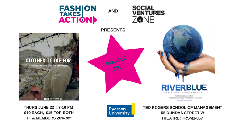 buygoodfeelgood's tweet photo. June 22nd - @FTAorg & @RUSocialVenture host #docnight ft. #RiverBlue & #ClothesToDieFor https://t.co/TCW2c7G3H3 #Toronto #fashion https://t.co/mZ0Eh37lxd