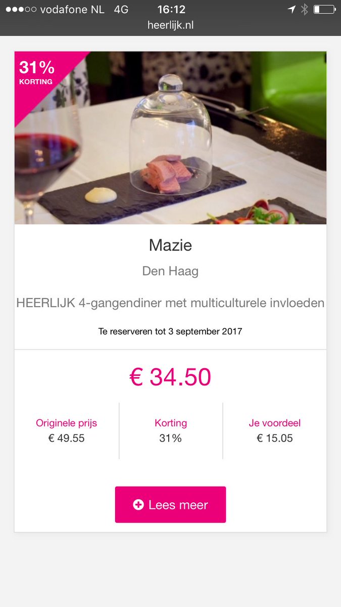 Reserveren via heerlijk.nl