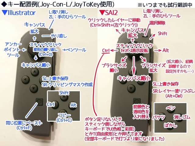 Xion Sur Twitter Switchジョイコンをイラスト作業左手デバイスにするためのアレコレ 色々古くなったので改訂版 導入検討中の方とか 何かちょっとでも参考になれば嬉しいです