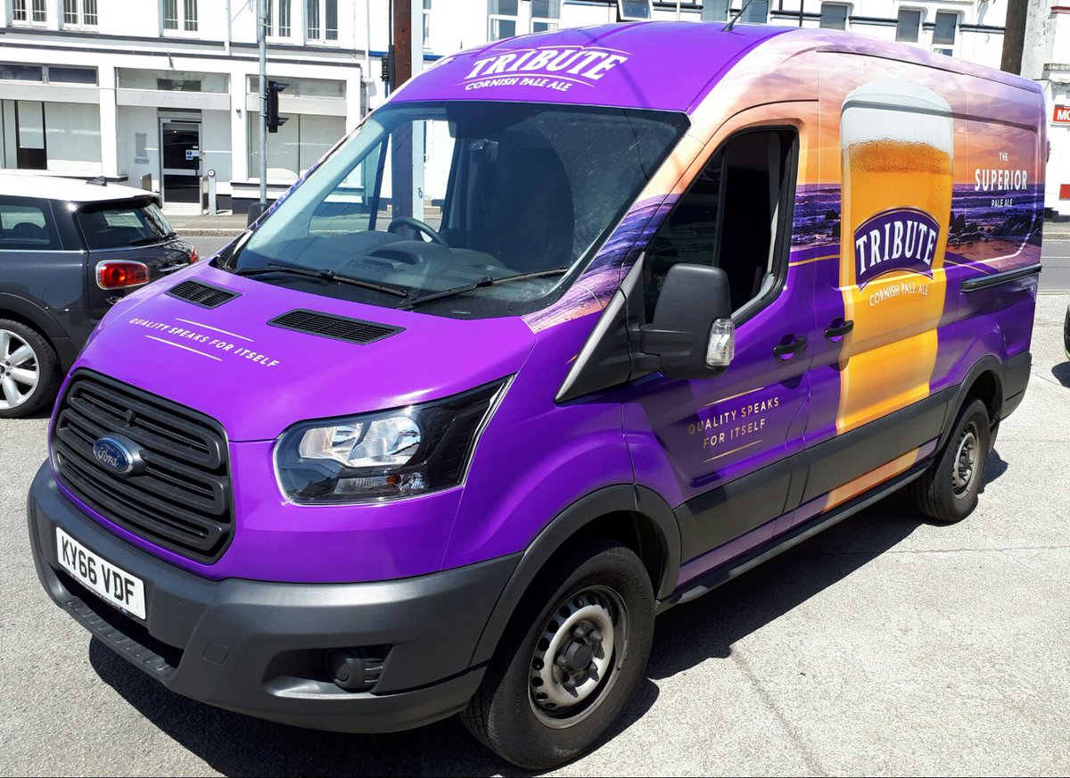 CornwallSigns's tweet photo. Another pint of #success hits the road @Tribute_Ale - looks good enough to drink...in one! #leaders #vehiclewrap https://t.co/0fdOSD1Yi9