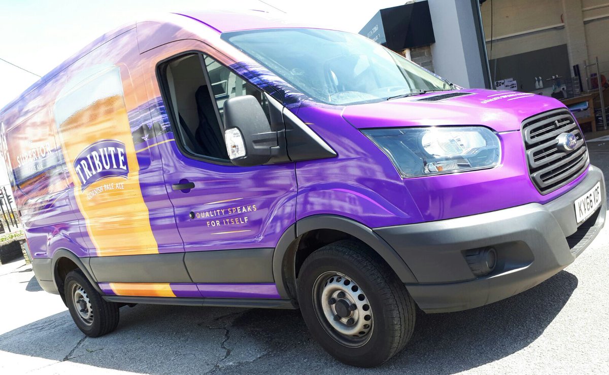 CornwallSigns's tweet photo. Another pint of #success hits the road @Tribute_Ale - looks good enough to drink...in one! #leaders #vehiclewrap https://t.co/0fdOSD1Yi9