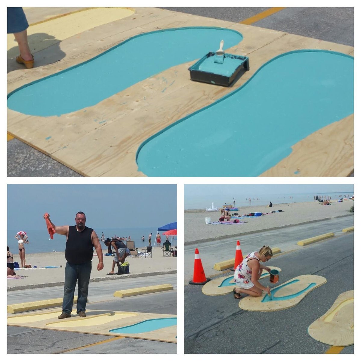AltonLodges's tweet photo. Volunteer work! Painting flip flops on Beach Drive. Fun day! https://t.co/Ffask5M8cE