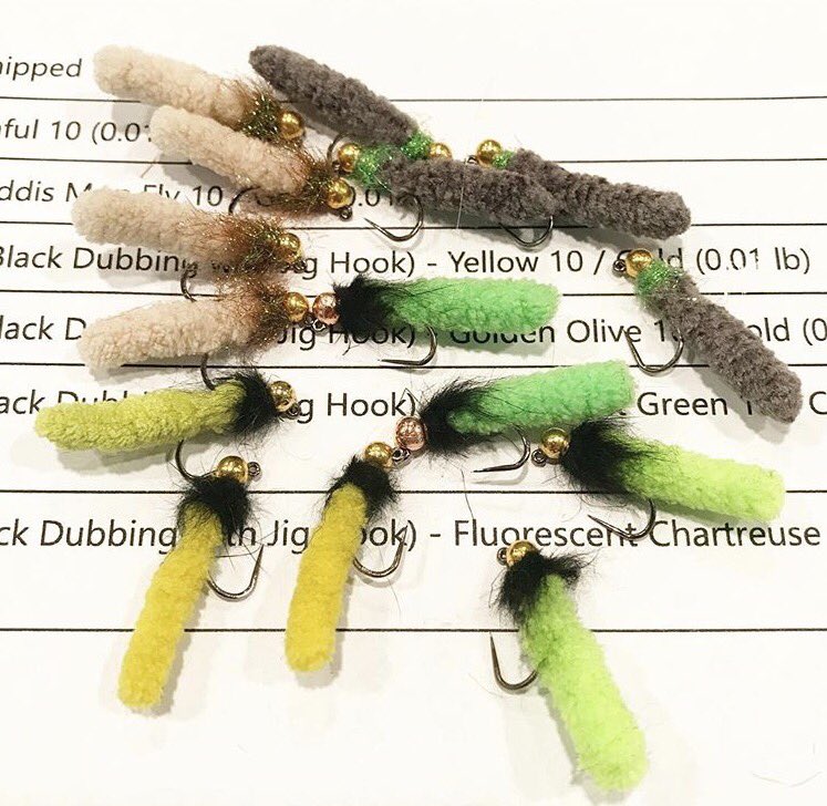 mopflies's tweet photo. Nice batch of Mop Flies shipped to Massachusetts. #cantstopthemop #mopfly #mopflies #trout #troutfishiing #crappie #bass #bluegill https://t.co/38kLl2ZOYM