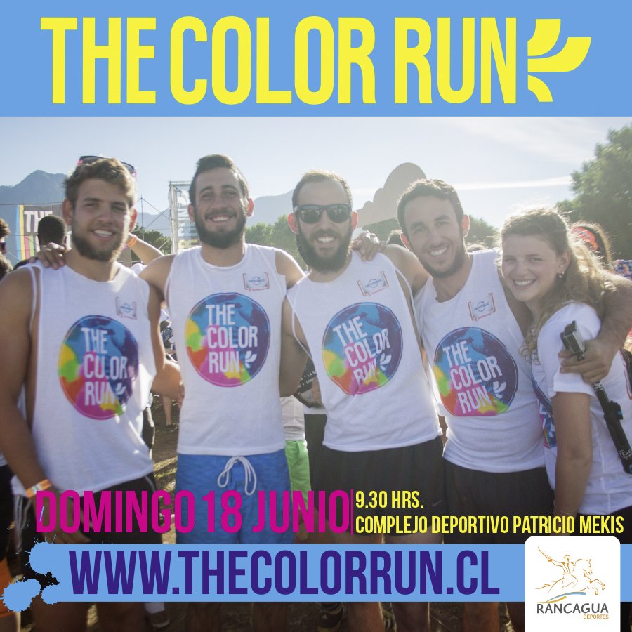 munirancagua's tweet photo. Este domingo @ColorRunChile llega por primera vez a #Rancagua. Una #CorridaFamiliar donde nadie compite y todos disfrutan ¡Participa! RT https://t.co/v5tNi3IXj3