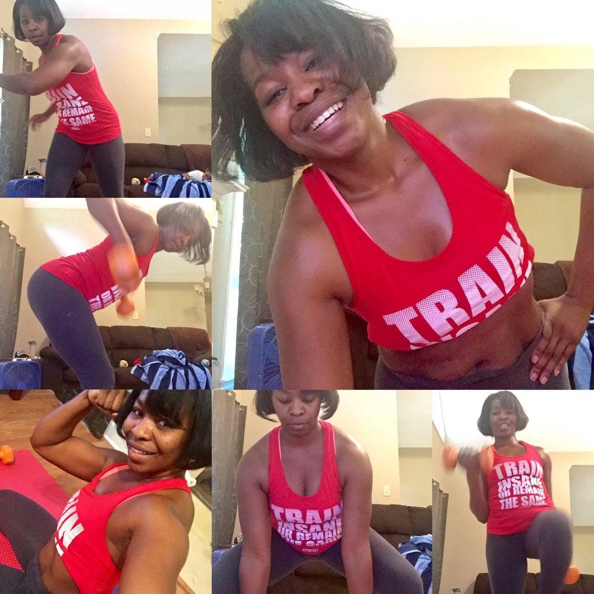 ShanPir's tweet photo. #omg #day3 of #shaunweek is ✅🙌! Kicked my #butt again. Imagine doing #insanity with #weights 😫🤗! It's a #sweatygoodtime #bronzestatue ON! https://t.co/fRHRPU1HiC