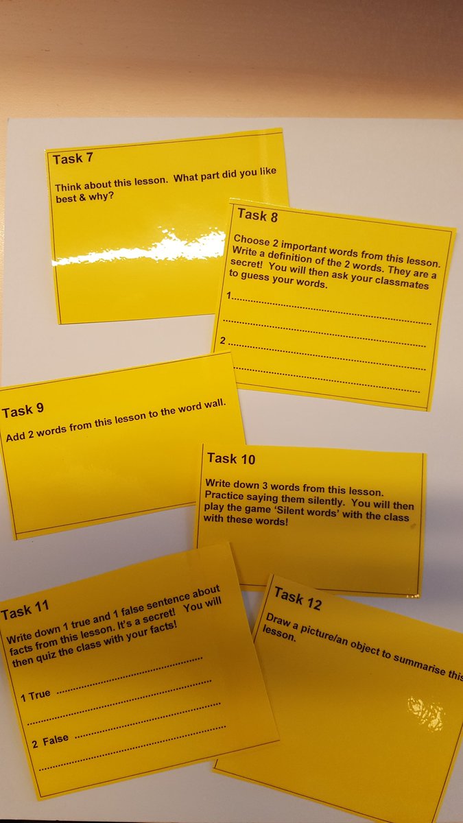 SarahP_ELT's tweet photo. 💡Challenge cards 4 primary fast finishers💡Display on wall. T or S can choose card &amp; do it alone. 
Option : Rotate 6 cards every month or so https://t.co/galFGqu0tG