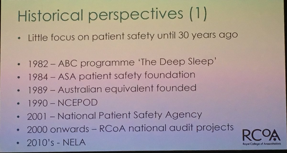 MarkCJuniper's tweet photo. Good to see @RCoAPresident listing @NCEPOD in the history of patient safety!
#RCoASummer https://t.co/snqs5PQWti