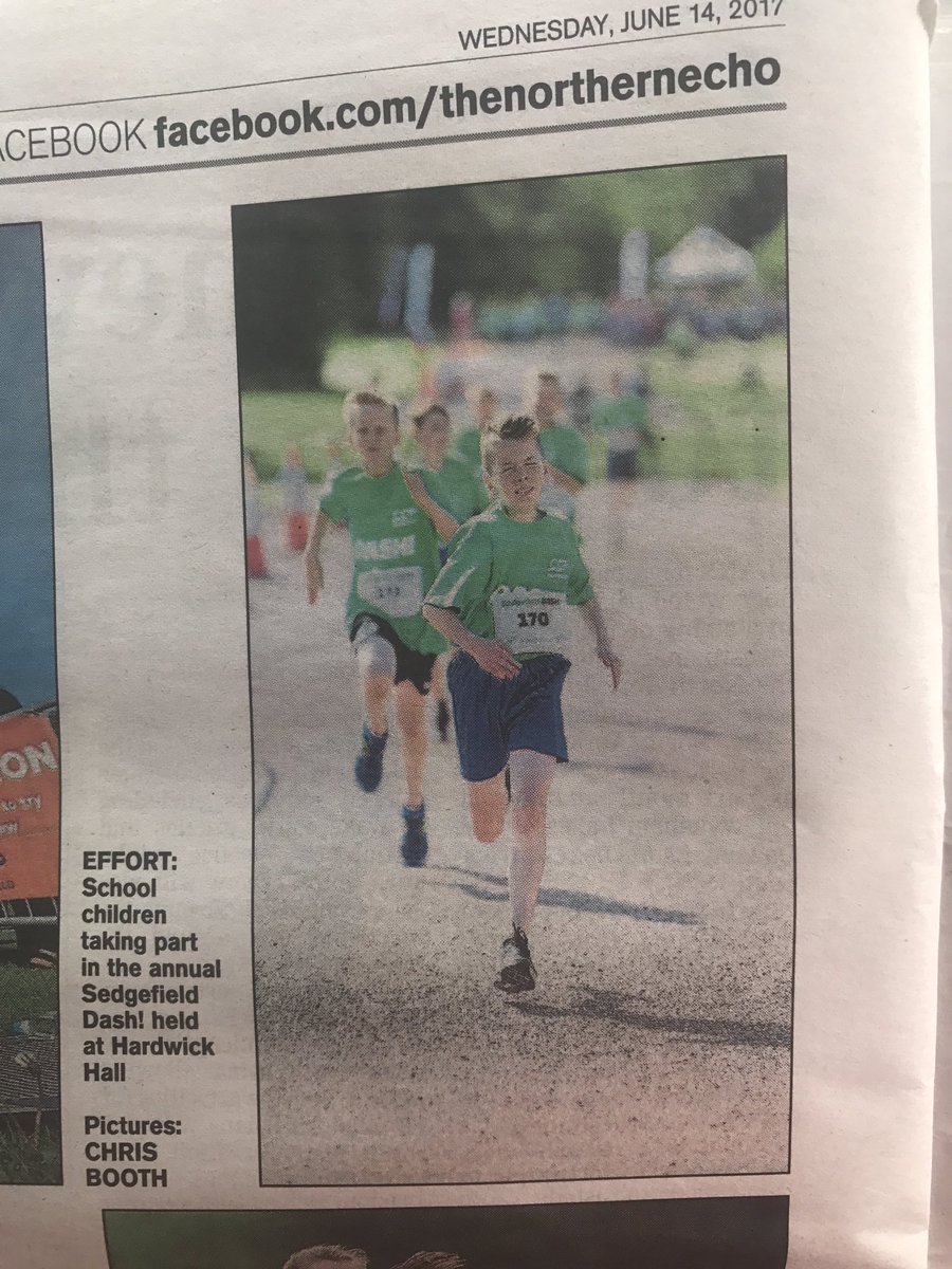 Blythe1976's tweet photo. After winning double gold last night in the Sedgefield Dash he's only managed to get himself in today's @TheNorthernEcho bless him #ZB11 https://t.co/xFPM9pc1YR