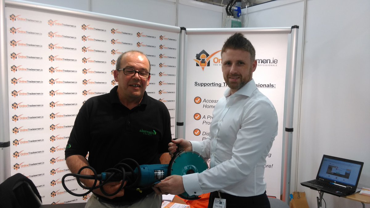 onlinetradesmen's tweet photo. Congratulations to Alternative Energy @jeromecarlin , winner of the Makita angle grinder & blade!! #Rebuild17 https://t.co/XlQiNPIw02