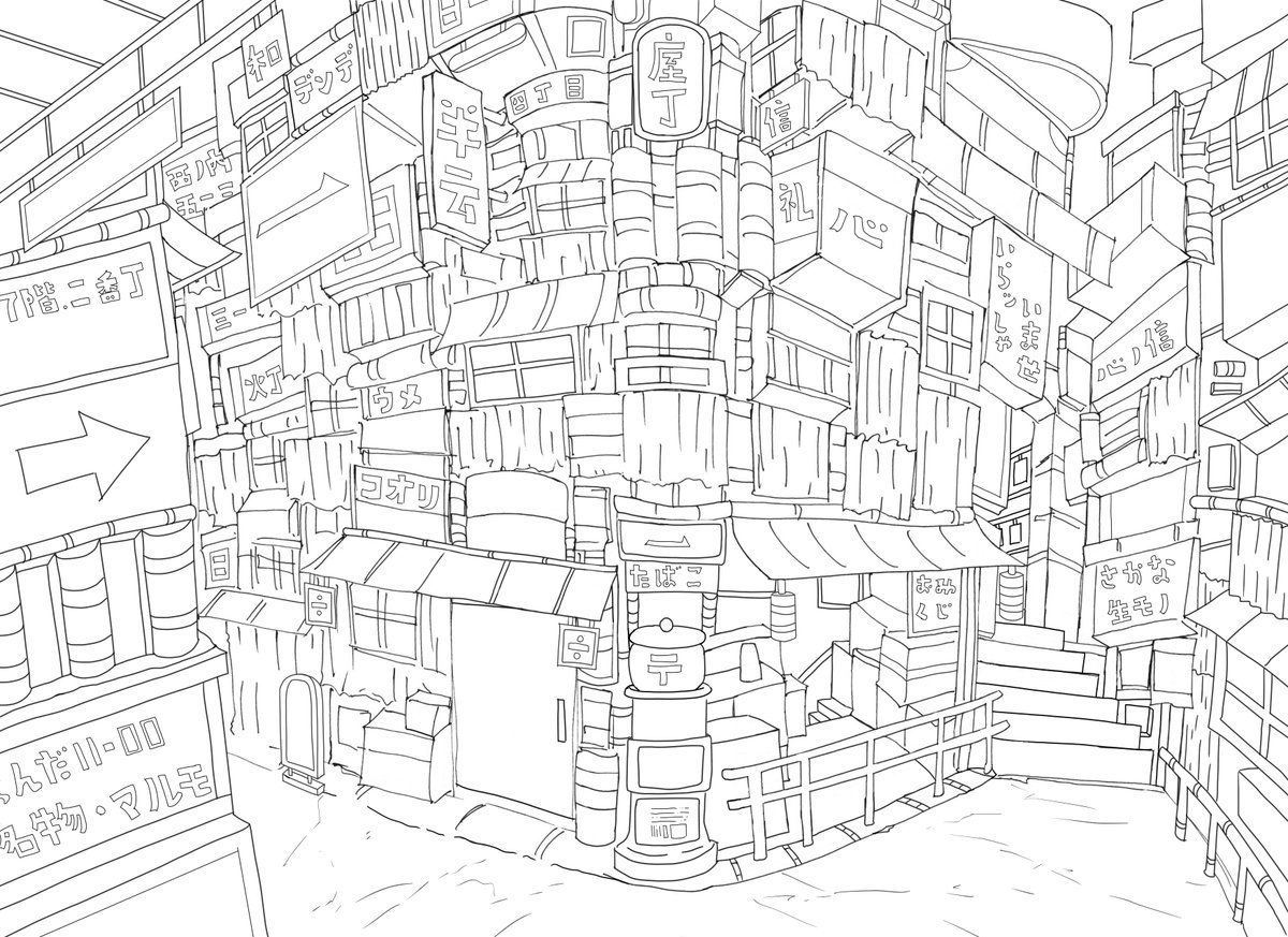 描いてる最中です。まだ修正と線描きますー
#線画 