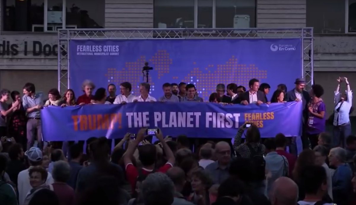 FabienMalbet's tweet photo. Le maire de #Grenoble à la réunion #FearlessCities à Barcelone pour faire réseau avec d'autres villes... #ThePlanetFirst #BarcelonaEnComu https://t.co/ZwLFv81OLA