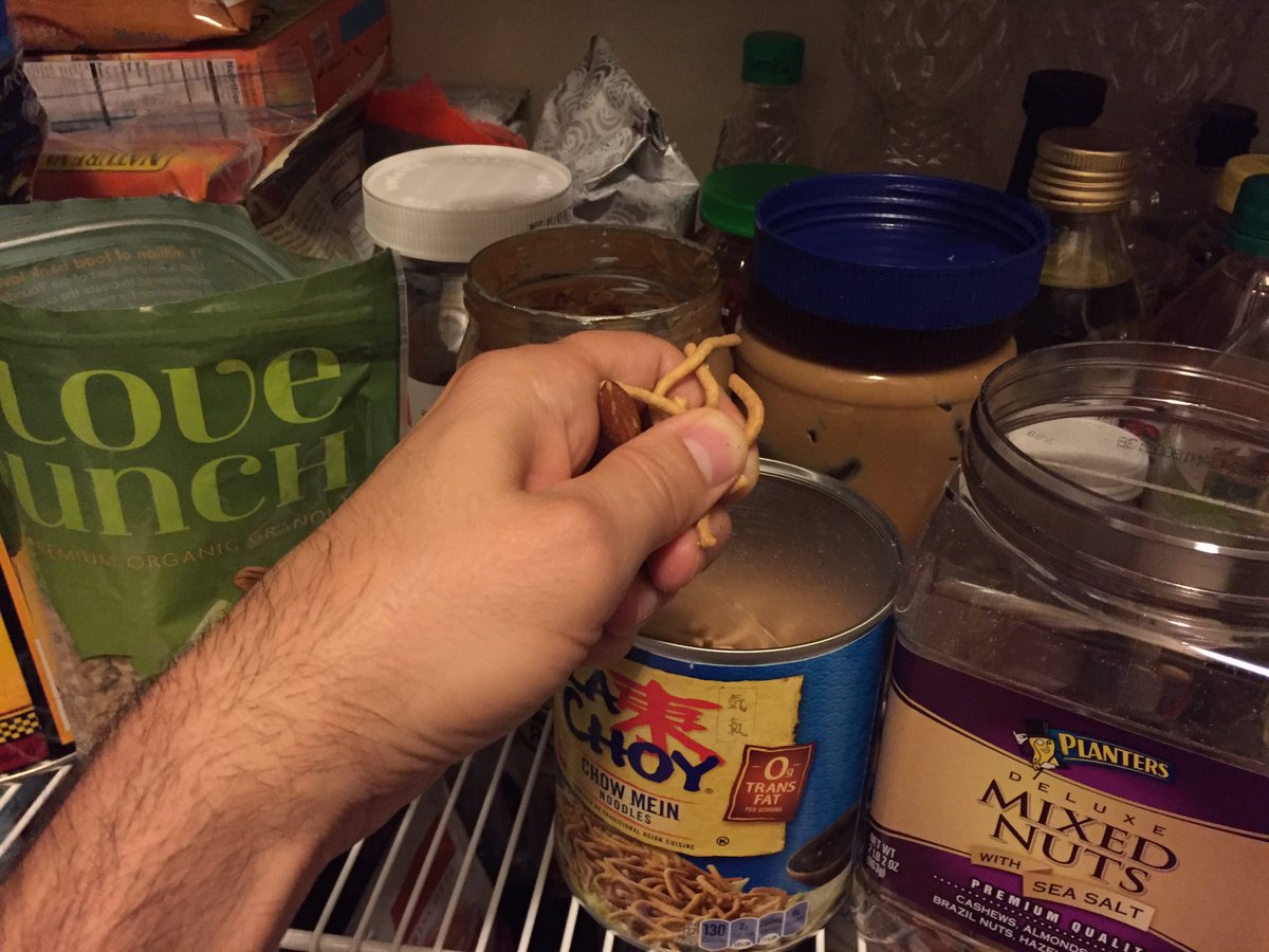 SilenttScott's tweet photo. Anyone else play Golden Corral pantry at home? Just open up every jar & bag & just start shoveling? #Foodie #gluttonfree https://t.co/1DYEYEmPHf