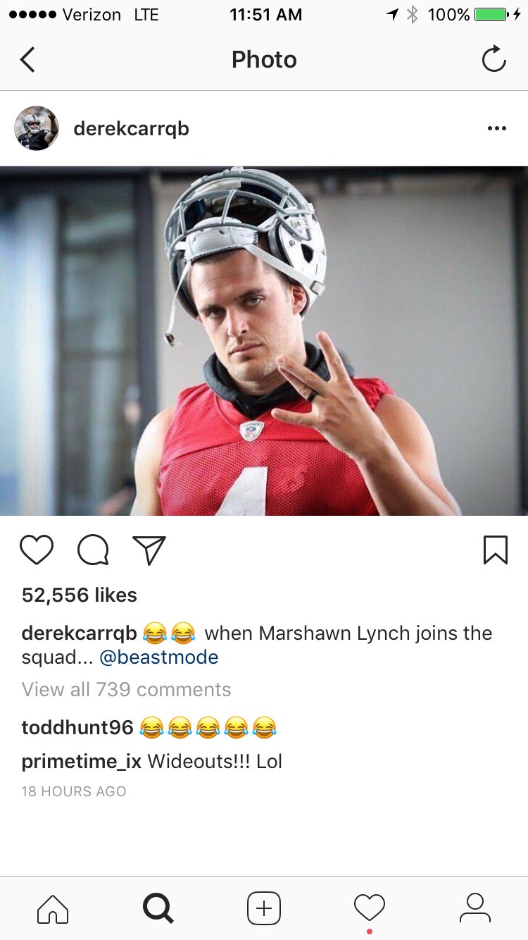 Ian Rapoport On Twitter Raiders Qb Derek Carr Throwing It Up For The Westside For Marshawn Lynch Epic Https T Co Xeiprbo56b Twitter