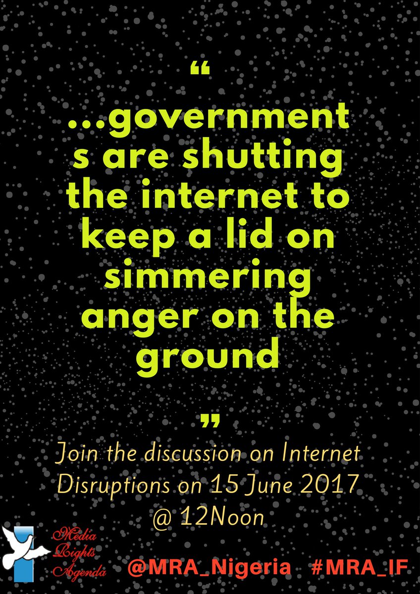 MRA_Nigeria's tweet photo. Join the discussion, Share your experience, Share your thoughts on "Network Disruptions" tomorrow noon. #MRA_IF https://t.co/AlSHkAHmAz