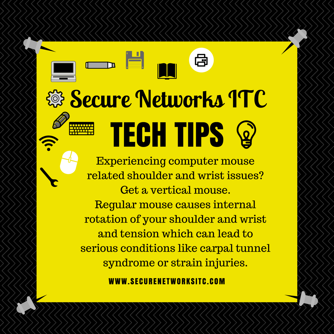 secnetitc's tweet photo. Overusing the #computer leads to various health issues. Prevention is key, so start getting stuff like the #verticalmouse.
#techtip #snitc https://t.co/yxqWlsIfB4