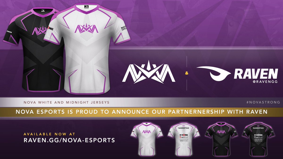 Nova eSports is incredibly excited to announce our partnership with <a href="/RavenGG/">Raven</a> and launch of our new line of jerseys! Raven.gg/nova-esports