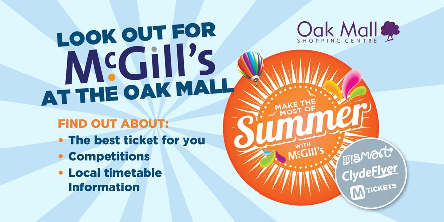 mcgillswest's tweet photo. Look out for McGill's at the @OakMallGreenock this Friday. #Greenock #Inverclyde #Summer #GoZone2 #ClydeFlyer #GoSmart #competitions https://t.co/LW9RTpEIrj