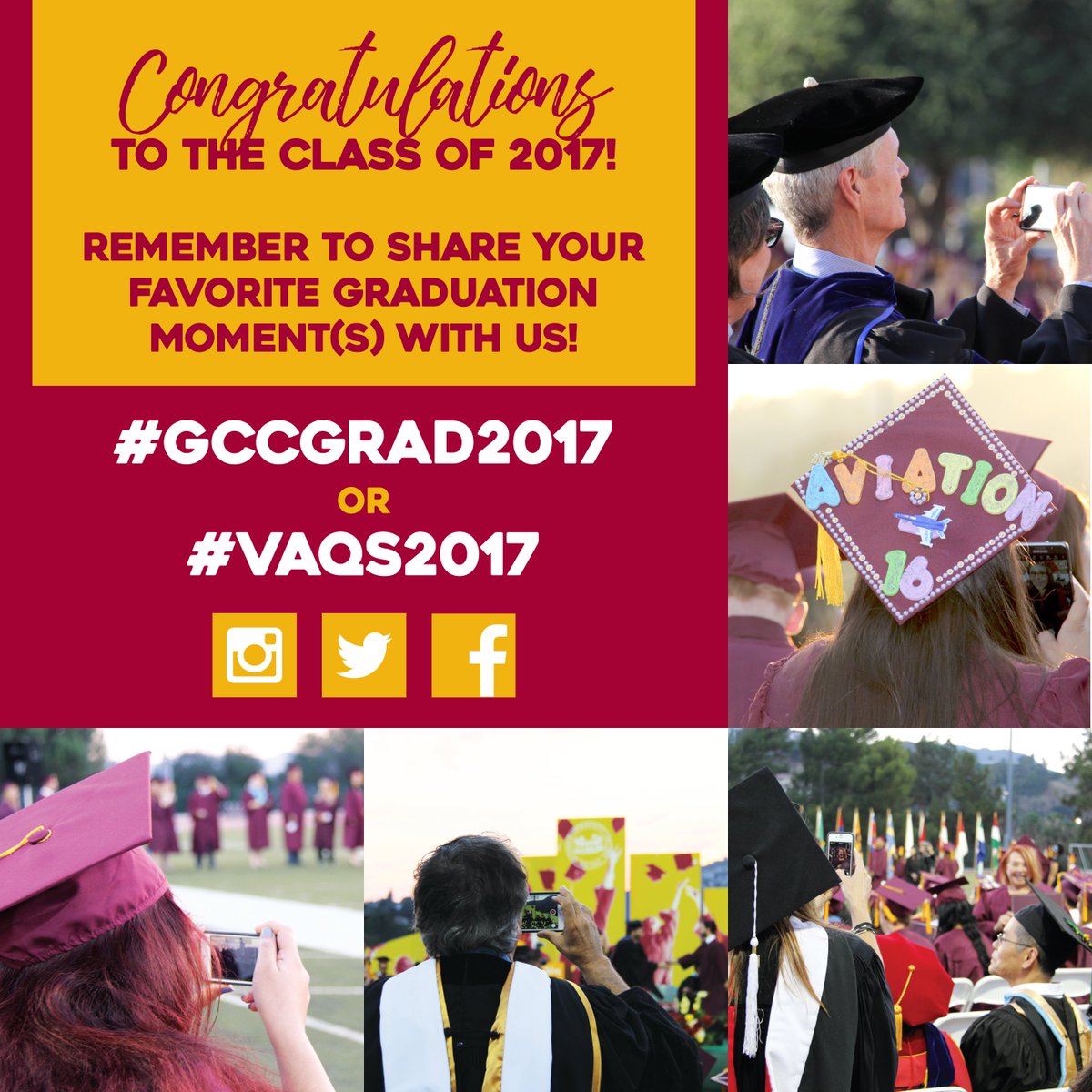 GCCPIO's tweet photo. Today's the day! 
#GCCGRAD2017 #VAQS2017 https://t.co/JNM48stbro