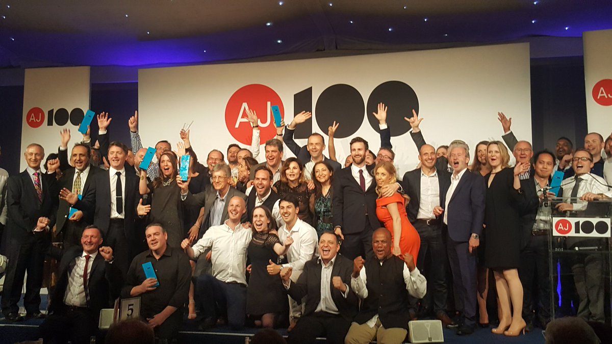 AukettSwanke's tweet photo. Congrats to all the #AJ100 #aj100awards winners but especially to @Veretec_Studio for holding the trophy again! @ArchJrnal100  #veretec https://t.co/BITTaatz2z