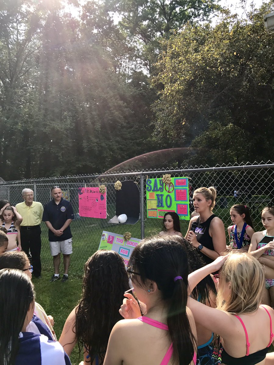 Yesterday HPPD celebrated the 5th grade @LawAgainstDrugs graduation with a pool  party bbq at the Harrington Park Swim Club. Congratulations!, image size:900x1200