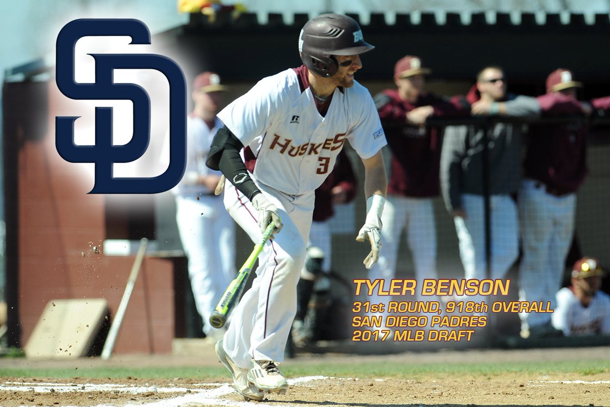 GoBUHuskies's tweet photo. BASE: Congrats to Tyler Benson who was drafted by the San Diego Padres (31st rd) in the 2017 MLB Draft! ⚾️👏 Details: https://t.co/Dk4QgdDOKx https://t.co/AdGR1ZfB1T